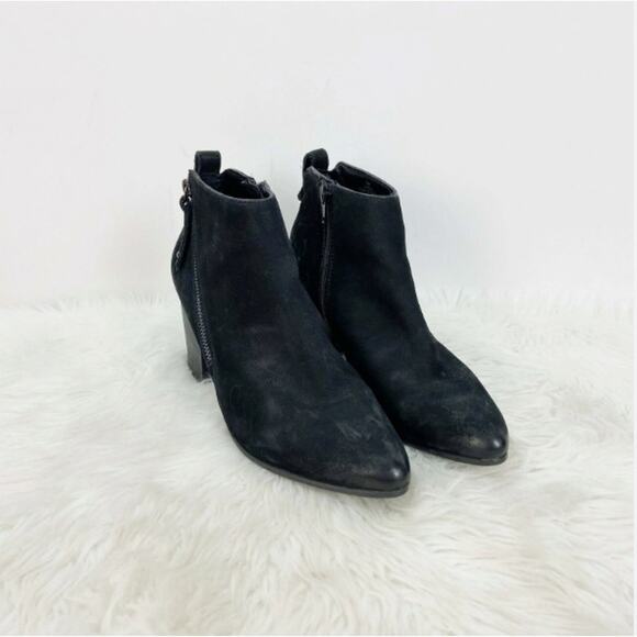 Steve Madden Jaydun Suede Ankle Booties US 9 Women Black Suede Block Heel - Picture 5 of 11